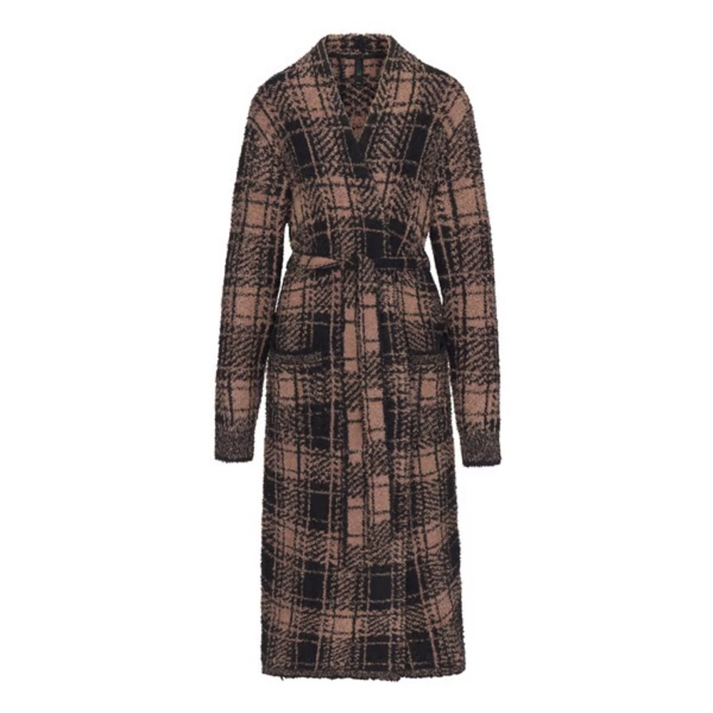 SKIMS Cozy Robe in Rare Plaid Pattern